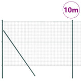 Vidaxl-Zaun mit Pfosten grün 1,5 x 10 m aus Stahl und PVC