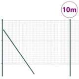 Vidaxl-Zaun mit Pfosten grün 1,5 x 10 m aus Stahl und PVC