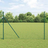 Vidaxl-Zaun mit Pfosten grün 1,6 x 10 m aus Stahl und PVC