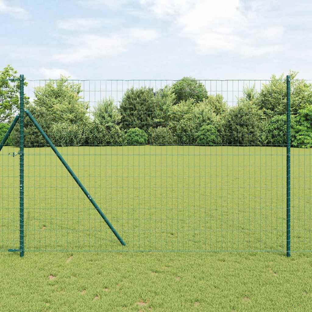 Vidaxl-Zaun mit Pfosten grün 1,5 x 10 m aus Stahl und PVC