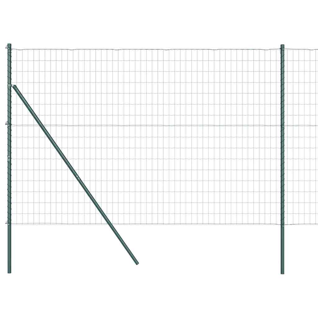 Vidaxl-Zaun mit Pfosten grün 1,5 x 10 m aus Stahl und PVC