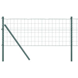 Vidaxl-Zaun mit Pfosten grün 0,8 x 10 m aus Stahl und PVC