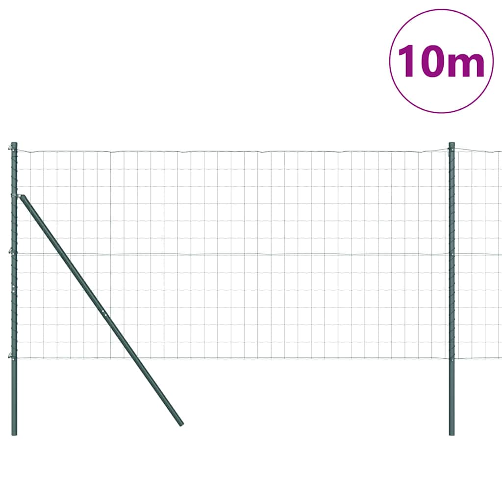 Vidaxxl-Zaun mit Pfosten grün 1 x 10 m aus Stahl und PVC
