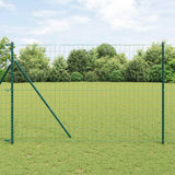 Vidaxl-Zaun mit Pfosten grün 1,6 x 10 m aus Stahl und PVC