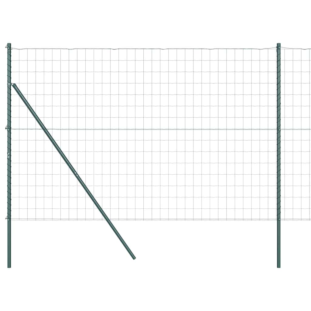 Vidaxl-Zaun mit Pfosten grün 1,6 x 10 m aus Stahl und PVC