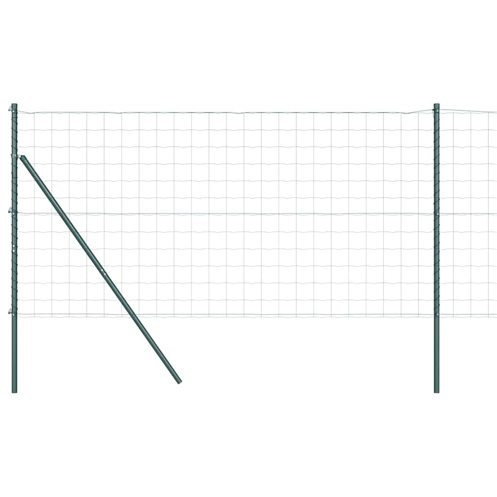 Vidaxxl-Zaun mit Pfosten grün 1,4 x 10 m aus Stahl und PVC