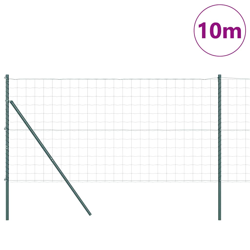 Vidaxxl-Zaun mit Pfosten grün 1,4 x 10 m aus Stahl und PVC