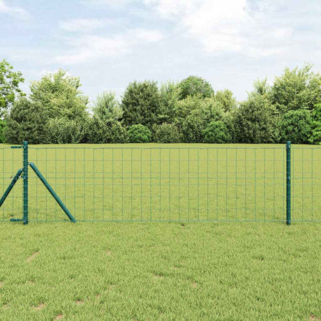 Vidaxl hek met paal groen 0,4 x 25 m staal en pvc