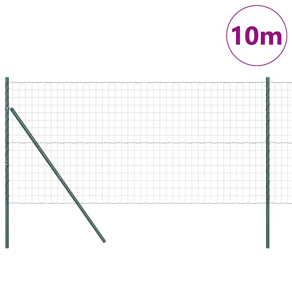 Vidaxxl Zaun mit Pfosten grün 1 x 10 m Stahl