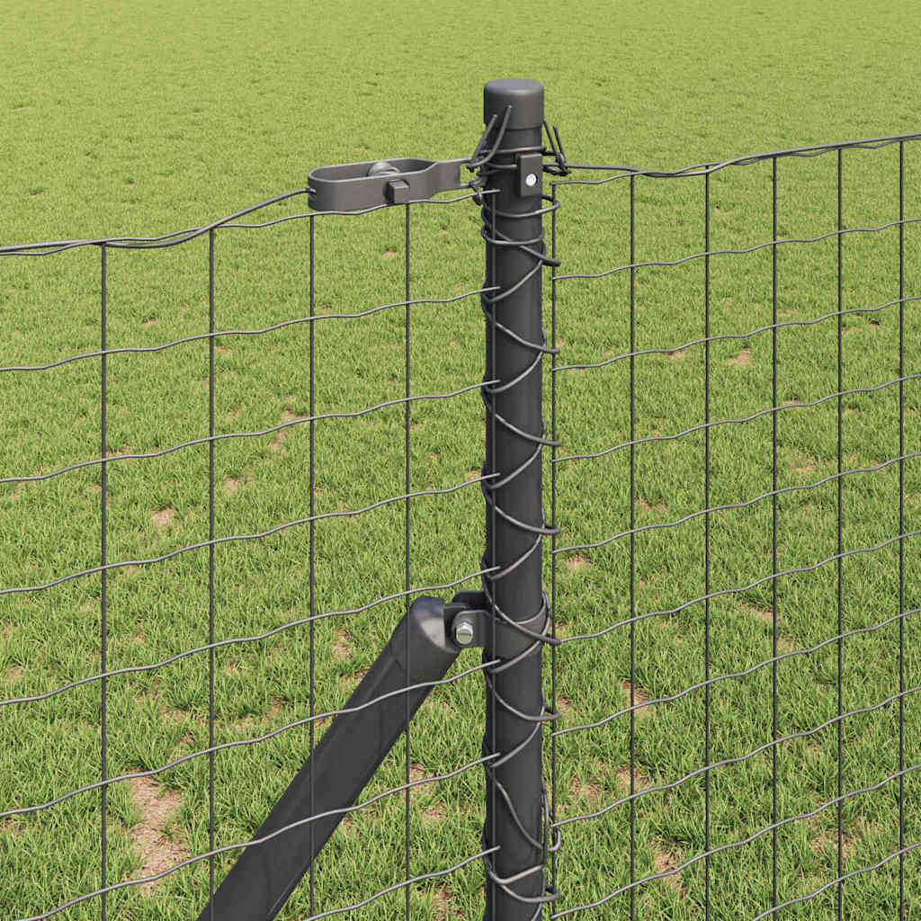 Vidaxl-Zaun mit Pfosten grau 1 x 10 m aus Stahl und PVC