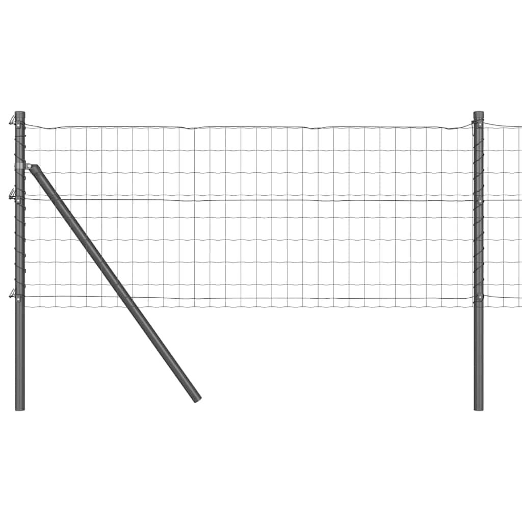 Vidaxl-Zaun mit Pfosten grau 0,4 x 10 m aus Stahl und PVC