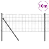 Vidaxl-Zaun mit Pfosten grau 0,4 x 10 m aus Stahl und PVC