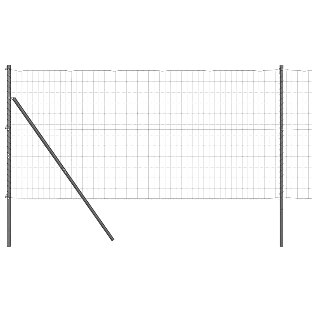 Vidaxl-Zaun mit Pfosten grau 1 x 10 m aus Stahl und PVC