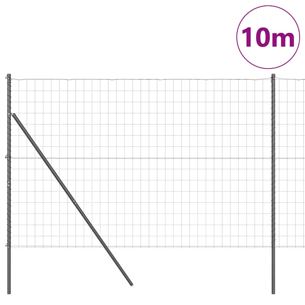 Vidaxl-Zaun mit Pfosten grau 1,5 x 10 m aus Stahl und PVC