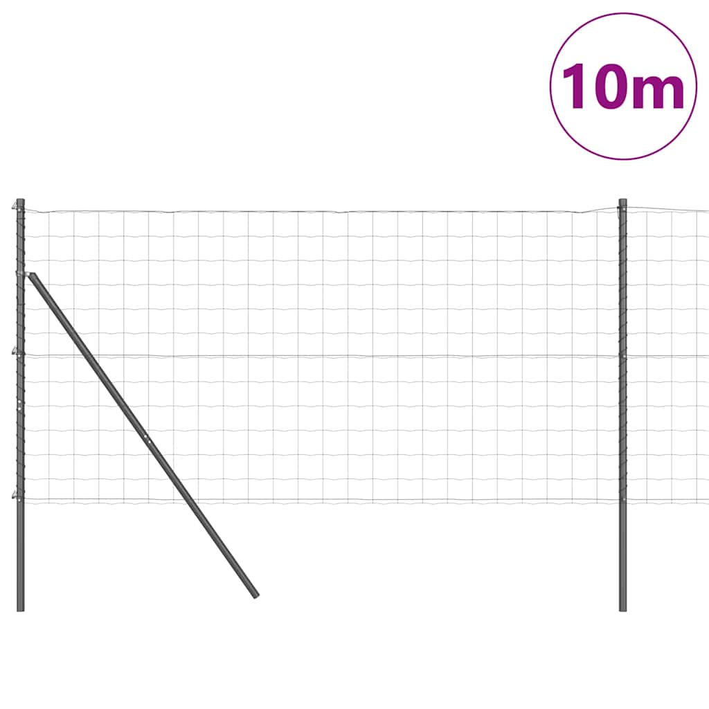 Vidaxl-Zaun mit Pfosten grau 1,4 x 10 m aus Stahl und PVC