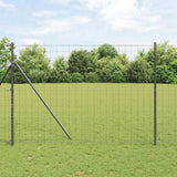 Vidaxl-Zaun mit Pfosten grau 1,6 x 10 m aus Stahl und PVC
