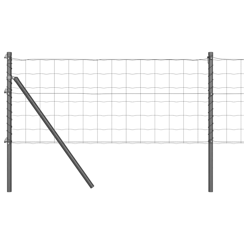 Vidaxl-Zaun mit Pfosten grau 0,6 x 25 m aus Stahl und PVC