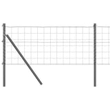 Vidaxl-Zaun mit Pfosten grau 0,6 x 25 m aus Stahl und PVC