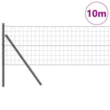 Vidaxl-Zaun mit Pfosten grau 0,4 x 10 m aus Stahl und PVC