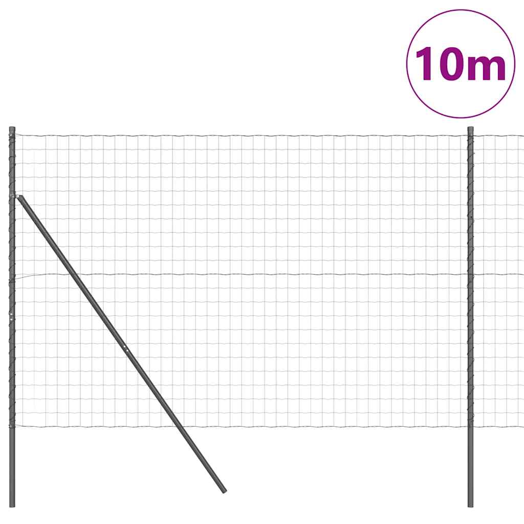 Vidaxl-Zaun mit Pfosten grau 1,5 x 10 m Stahl