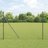 Vidaxl-Zaun mit Pfosten grau 1,6 x 10 m aus Stahl und PVC