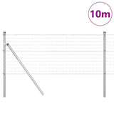Vidaxl-Zaun mit Pfosten silber 0,8 x 10 m aus Stahl und PVC