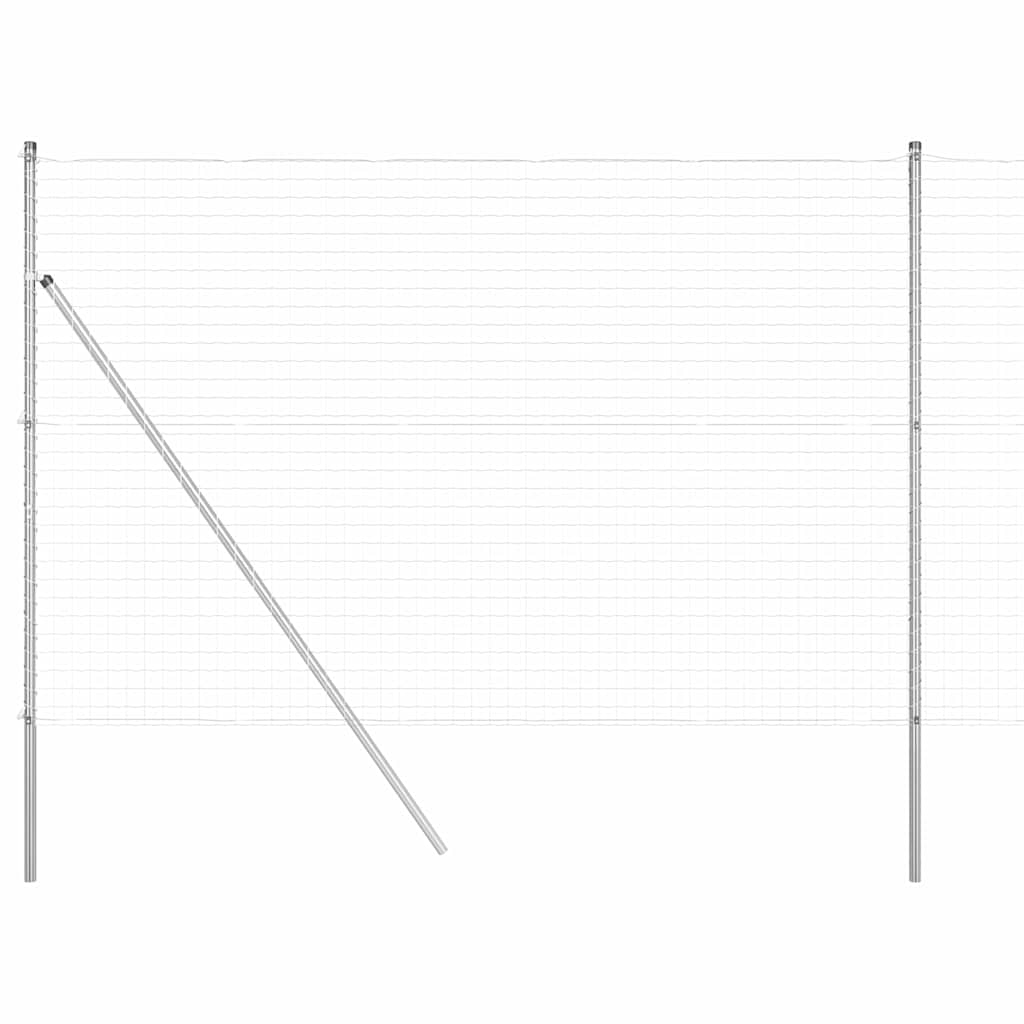 Vidaxl-Zaun mit Pfosten silber 1,5 x 10 m aus Stahl und PVC