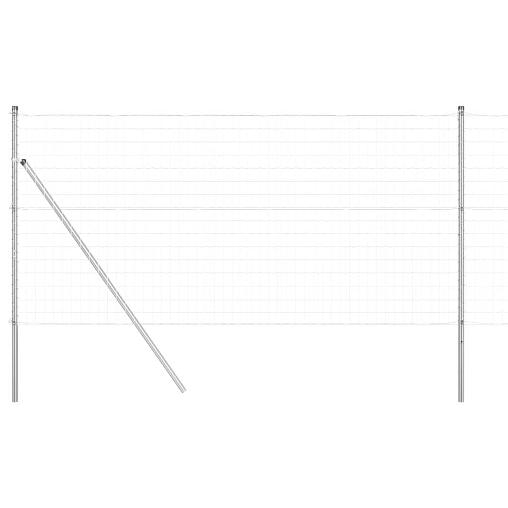Vidaxl-Zaun mit Pfosten silber 1,4 x 10 m aus Stahl und PVC
