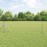 Vidaxl-Zaun mit Pfosten silber 0,4 x 10 m aus Stahl und PVC