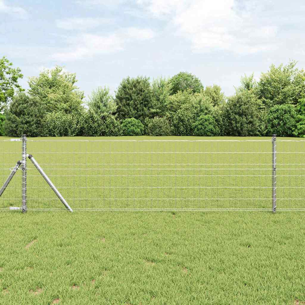 Vidaxl-Zaun mit Pfosten silber 0,6 x 10 m aus Stahl und PVC