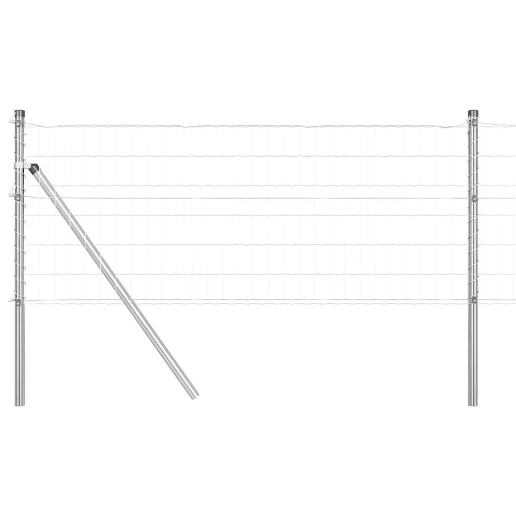 Vidaxl-Zaun mit Pfosten silber 0,6 x 10 m aus Stahl und PVC