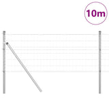 Vidaxl-Zaun mit Pfosten silber 0,8 x 10 m aus Stahl und PVC