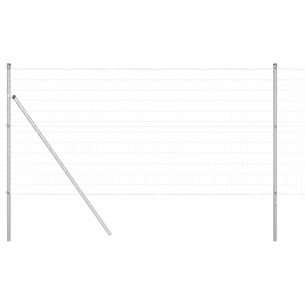 Vidaxl Zaun mit Pfosten Silber 1 x 10 m Stahl und PVC