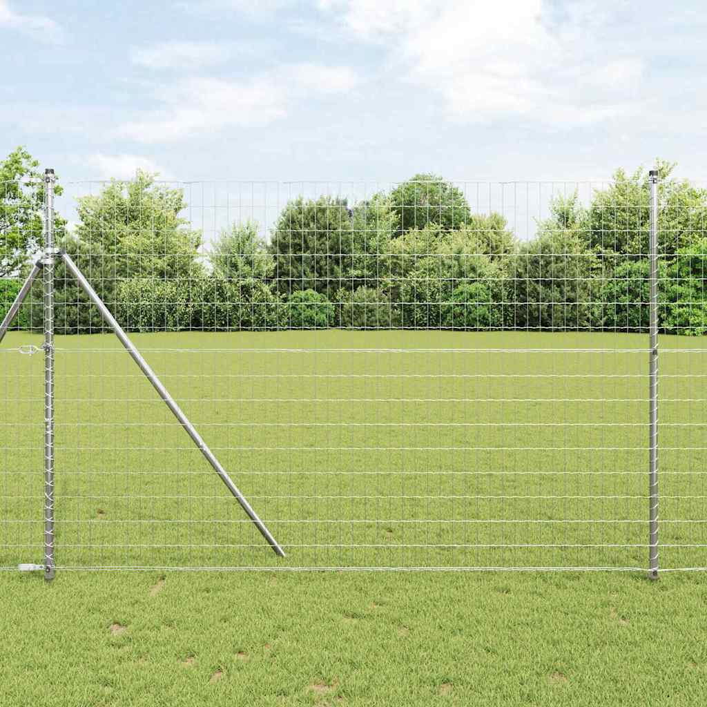 Vidaxl-Zaun mit Pfosten silber 1,6 x 10 m aus Stahl und PVC