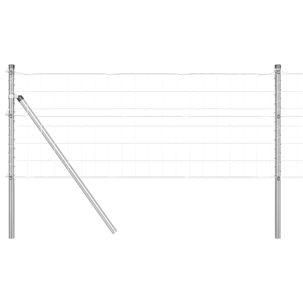 Vidaxl-Zaun mit Pfosten silber 0,6 x 10 m aus Stahl und PVC