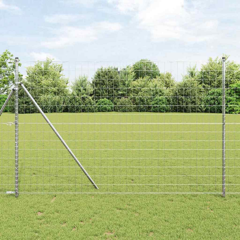 Vidaxl-Zaun mit Pfosten silber 1,6 x 10 m aus Stahl und PVC