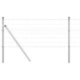Vidaxl-Zaun mit Pfosten silber 0,4 x 10 m aus Stahl und PVC
