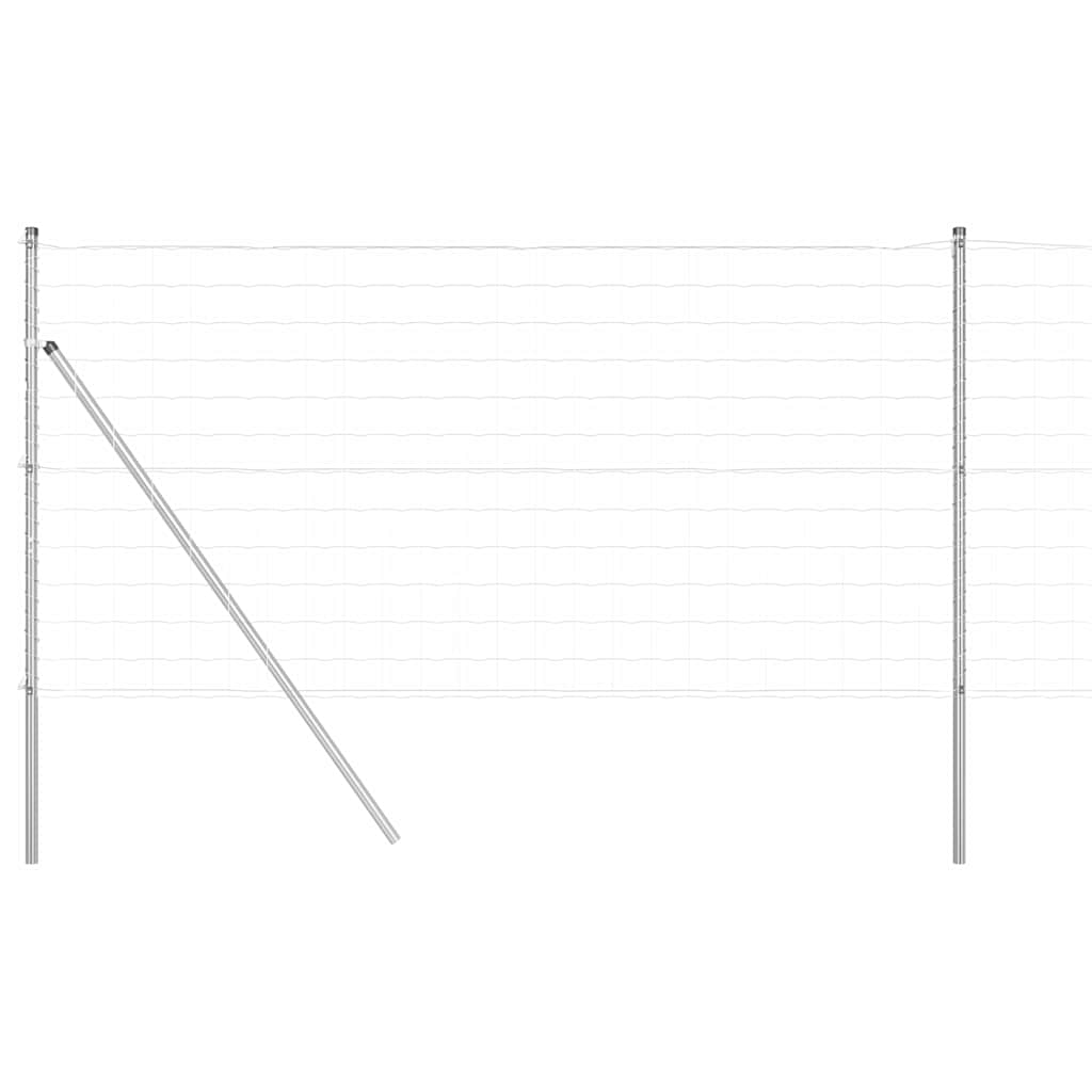 Vidaxl-Zaun mit Pfosten silber 1,4 x 10 m aus Stahl und PVC