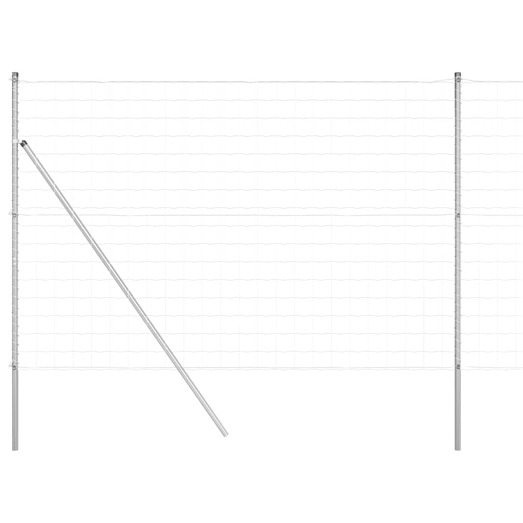 Vidaxl-Zaun mit Pfosten silber 1,5 x 10 m aus Stahl und PVC
