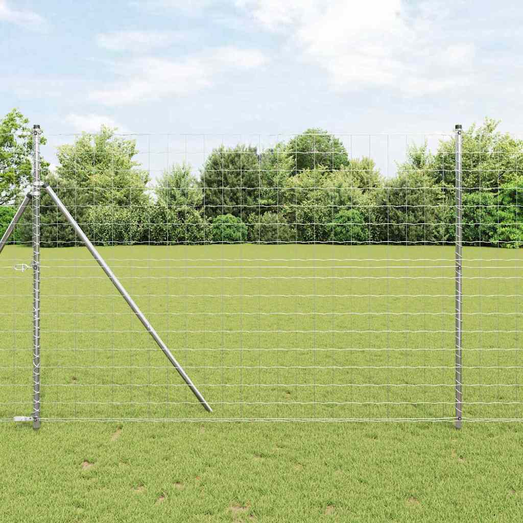 Vidaxl-Zaun mit Pfosten silber 1,6 x 10 m aus Stahl und PVC