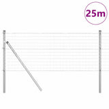 Vidaxl-Zaun mit Pfosten silber 0,6 x 25 m aus Stahl und PVC