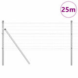 Vidaxl-Zaun mit Pfosten silber 0,4 x 25 m aus Stahl und PVC
