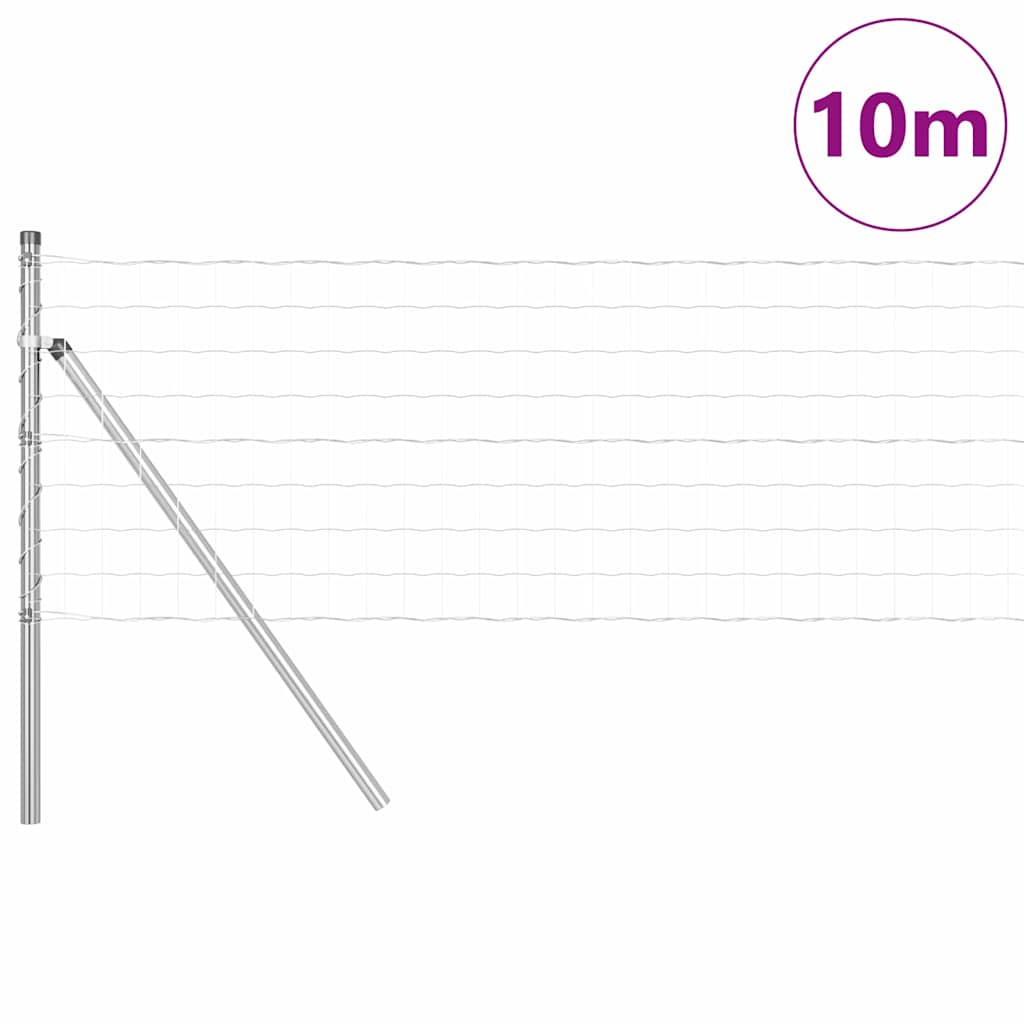 Vidaxl-Zaun mit Pfosten silber 0,6 x 10 m aus Stahl und PVC