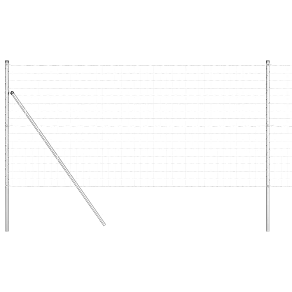 Vidaxl-Zaun mit Pfosten silber 1,4 x 10 m aus Stahl und PVC