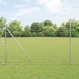 Vidaxl-Zaun mit Pfosten silber 1,5 x 10 m aus Stahl und PVC
