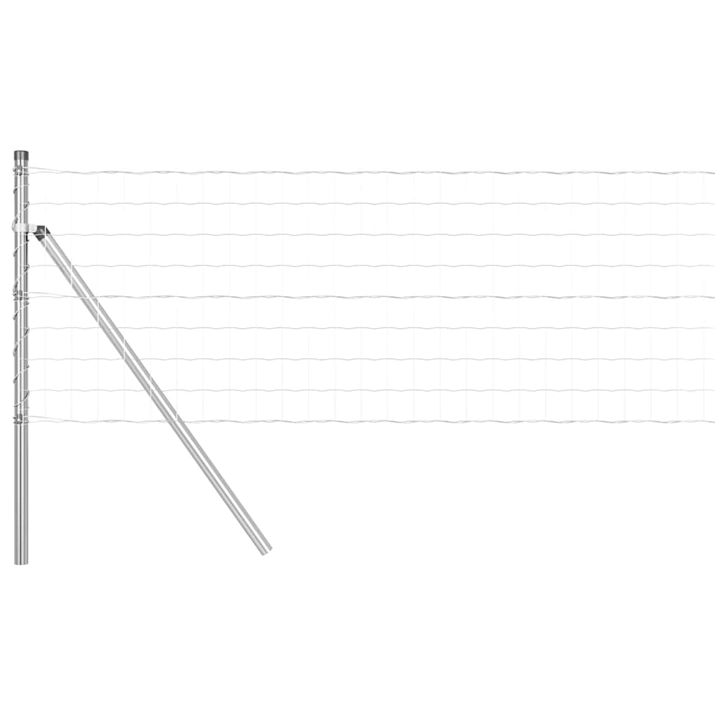 Vidaxl-Zaun mit Pfosten silber 0,4 x 25 m aus Stahl und PVC