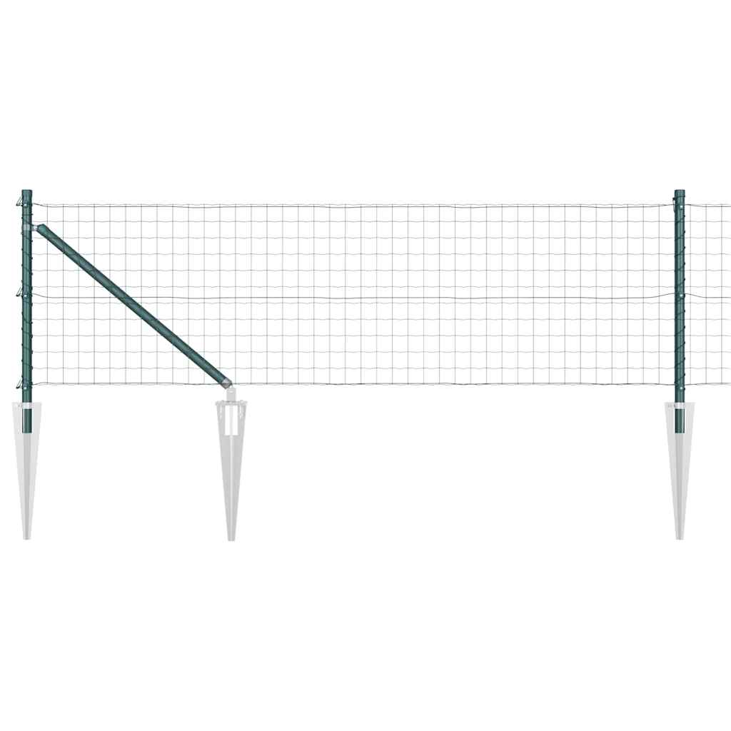 Vidaxxl-Zaun mit Pfosten grün 0,4 x 10 m aus Stahl und PVC
