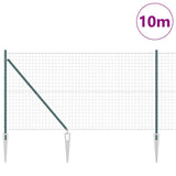 Vidaxxl-Zaun mit Pfosten grün 1,2 x 10 m aus Stahl und PVC