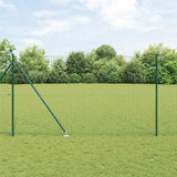 Vidaxl-Zaun mit Pfosten grün 1,5 x 10 m aus Stahl und PVC