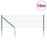 Vidaxxl-Zaun mit Pfosten grün 0,6 x 10 m aus Stahl und PVC